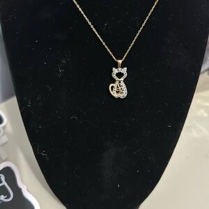 Cat necklace 18k over 925